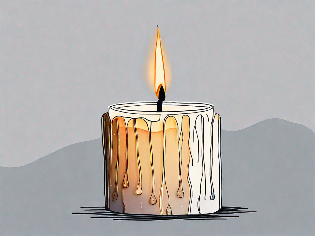 A candle with an uneven burn